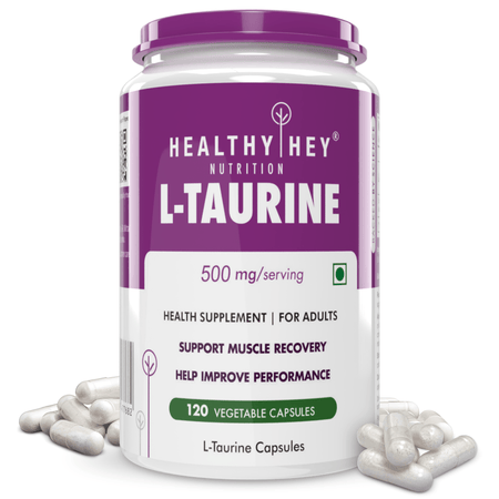 HealthyHey Nutrition Capsule L-Taurine, Support Muscle recovery Amino, Acid Supplement -120 Veg Capsules