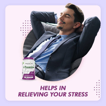 HealthyHey Nutrition Capsule L-Theanine, Support cognitive Health relaxation -90 Veg Capsules