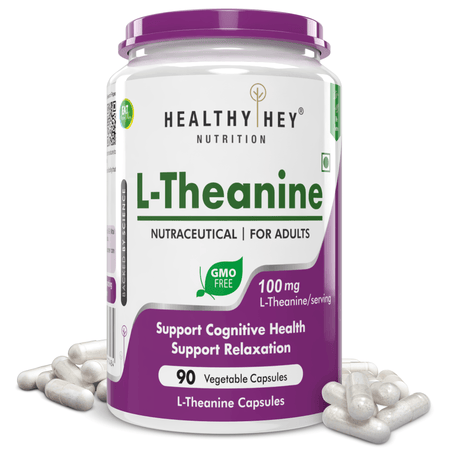 HealthyHey Nutrition Capsule L-Theanine, Support cognitive Health relaxation -90 Veg Capsules