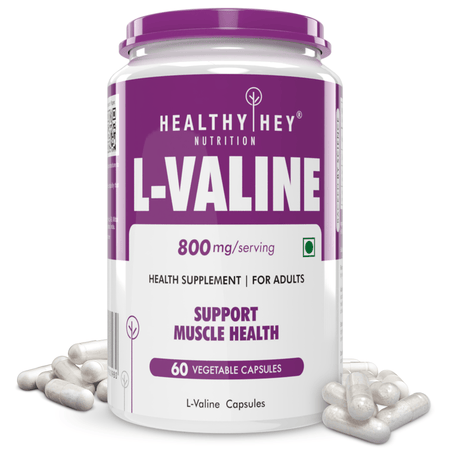 HealthyHey Nutrition Capsule L-Valine BCAA Supplement - Supports Muscle Health - 60 Veg Capsules