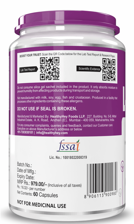 HealthyHey Nutrition Capsule L-Valine BCAA Supplement - Supports Muscle Health - 60 Veg Capsules