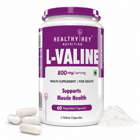 HealthyHey Nutrition Capsule L-Valine BCAA Supplement - Supports Muscle Health - 60 Veg Capsules