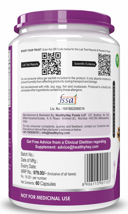 HealthyHey Nutrition Capsule Licorice Root Extract 25:1-100% Natural -60 Veg. Capsules- Support Heart Health and Digesion