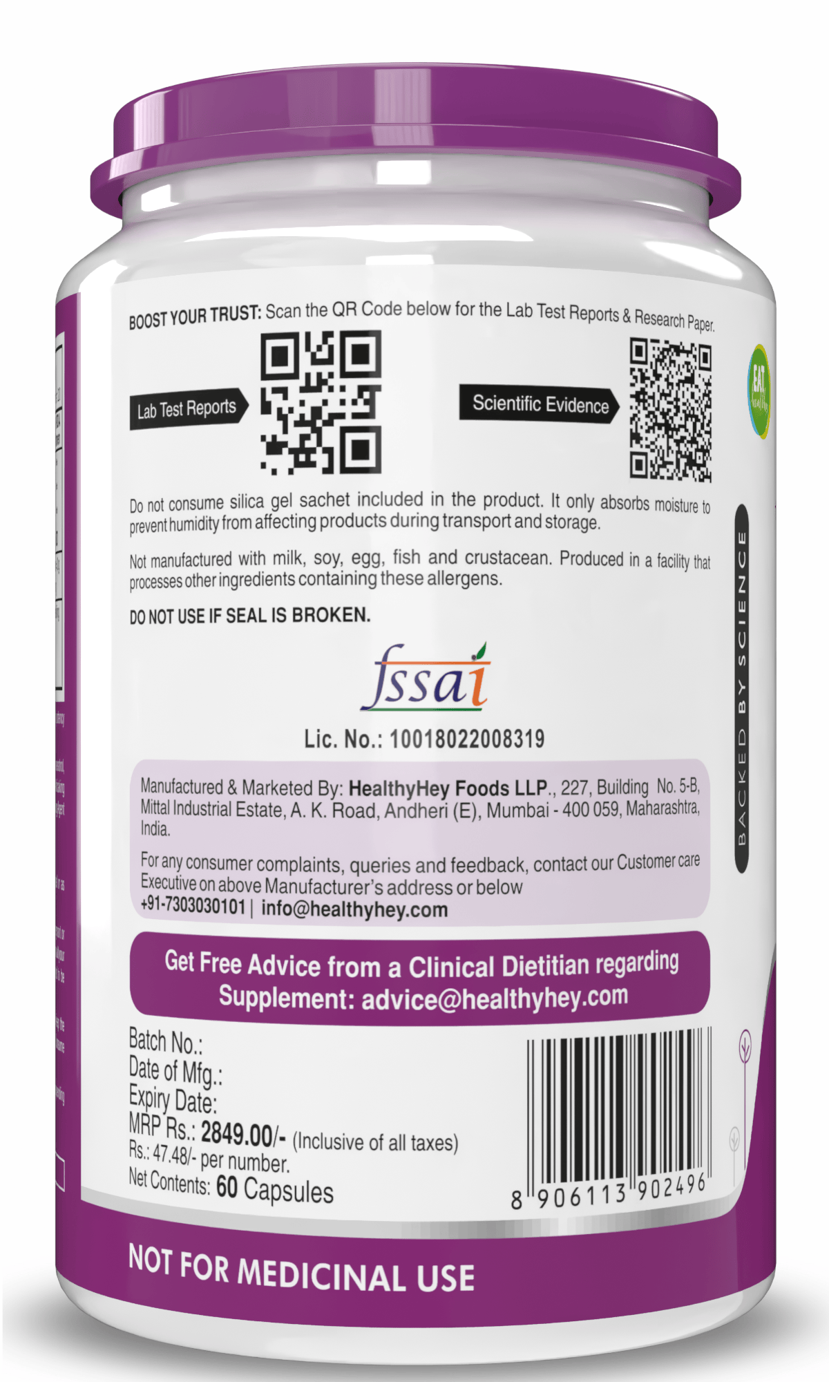 HealthyHey Nutrition Capsule Liver DetoxPro, Supports Liver Health -60 veg capsules