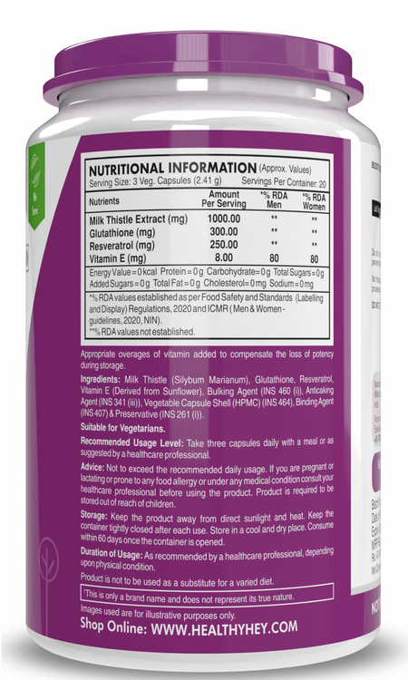 HealthyHey Nutrition Capsule Liver DetoxPro, Supports Liver Health -60 veg capsules