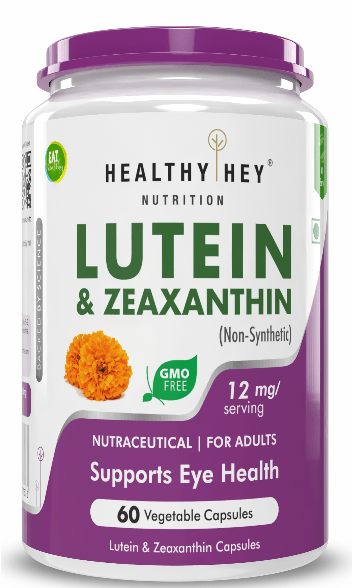 HealthyHey Nutrition Capsule Lutein with Zeaxanthin, Support Eye Health -60 Veg. Capsules