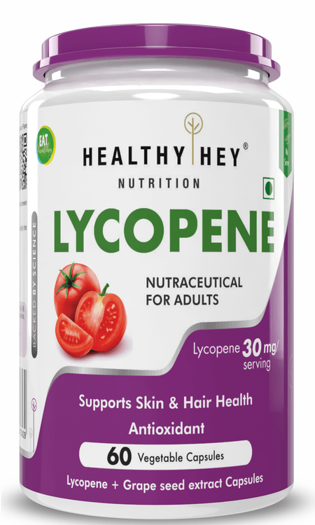 HealthyHey Nutrition Capsule Lycopene, Support skin & hair health 60 Veg Capsules