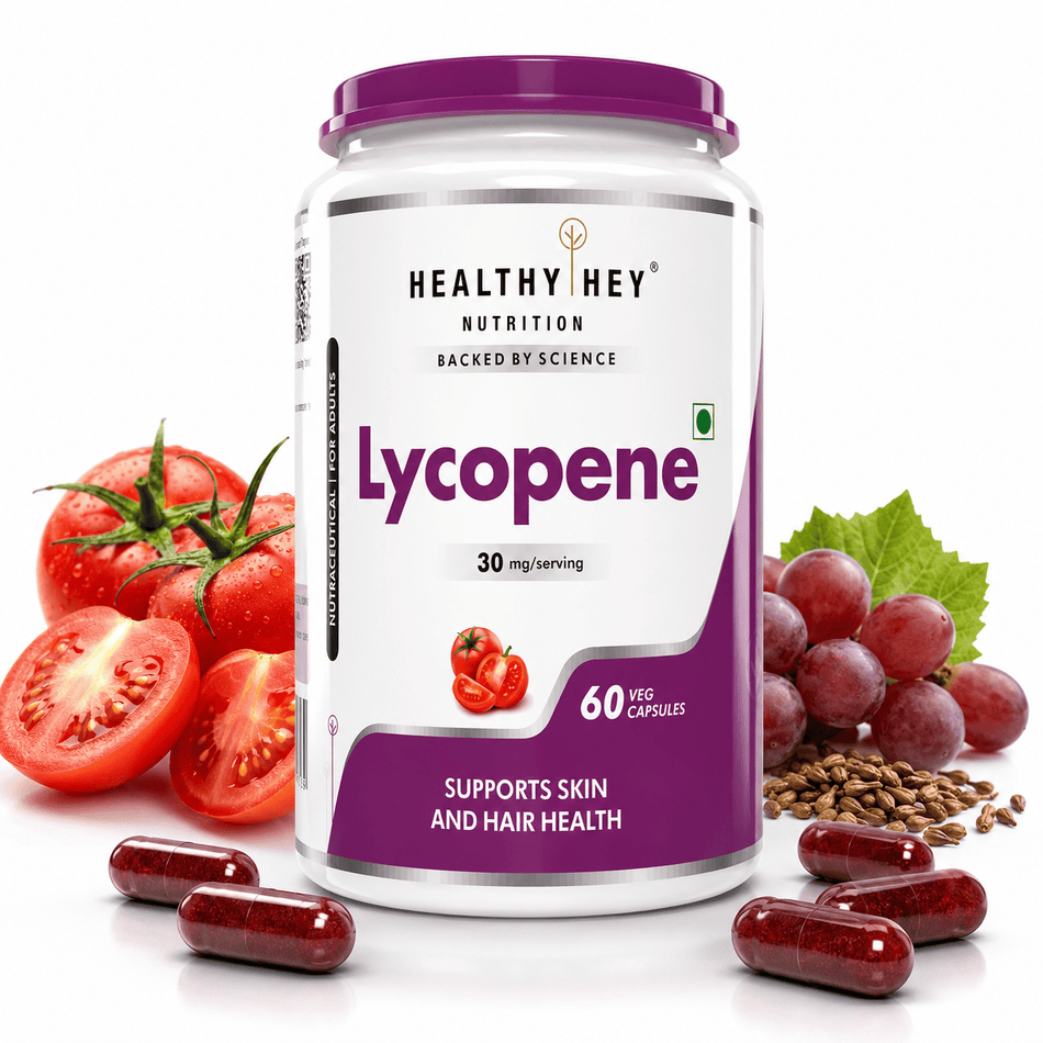 HealthyHey Nutrition Capsule Lycopene, Support skin & hair health 60 Veg Capsules