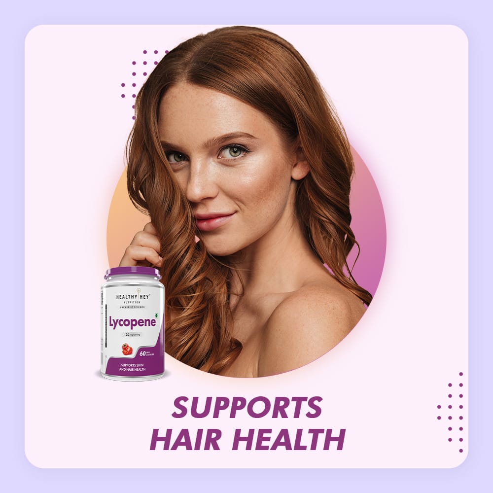 HealthyHey Nutrition Capsule Lycopene, Support skin & hair health 60 Veg Capsules
