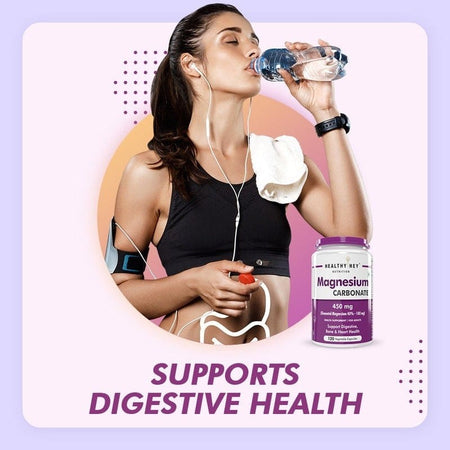 HealthyHey Nutrition Capsule Magnesium Carbonate support digestive, bone & heart health 120 Veg Capsules