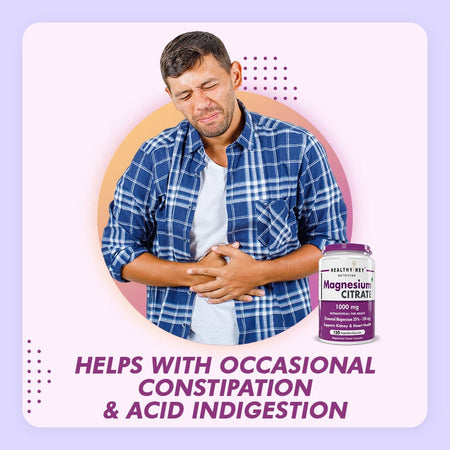 HealthyHey Nutrition Capsule Magnesium Citrate 120 Vegetable Capsules - Supports Bone Health, Energy, and Muscle Function