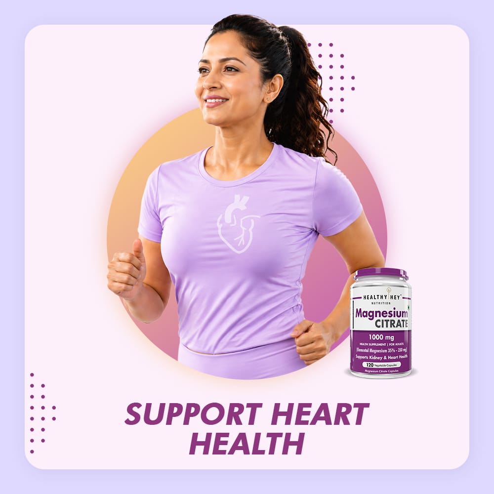 HealthyHey Nutrition Capsule Magnesium Citrate 120 Vegetable Capsules - Supports Bone Health, Energy, and Muscle Function