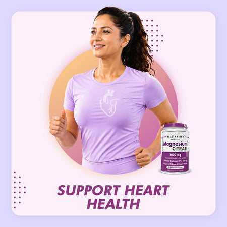 HealthyHey Nutrition Capsule Magnesium Citrate 120 Vegetable Capsules - Supports Bone Health, Energy, and Muscle Function