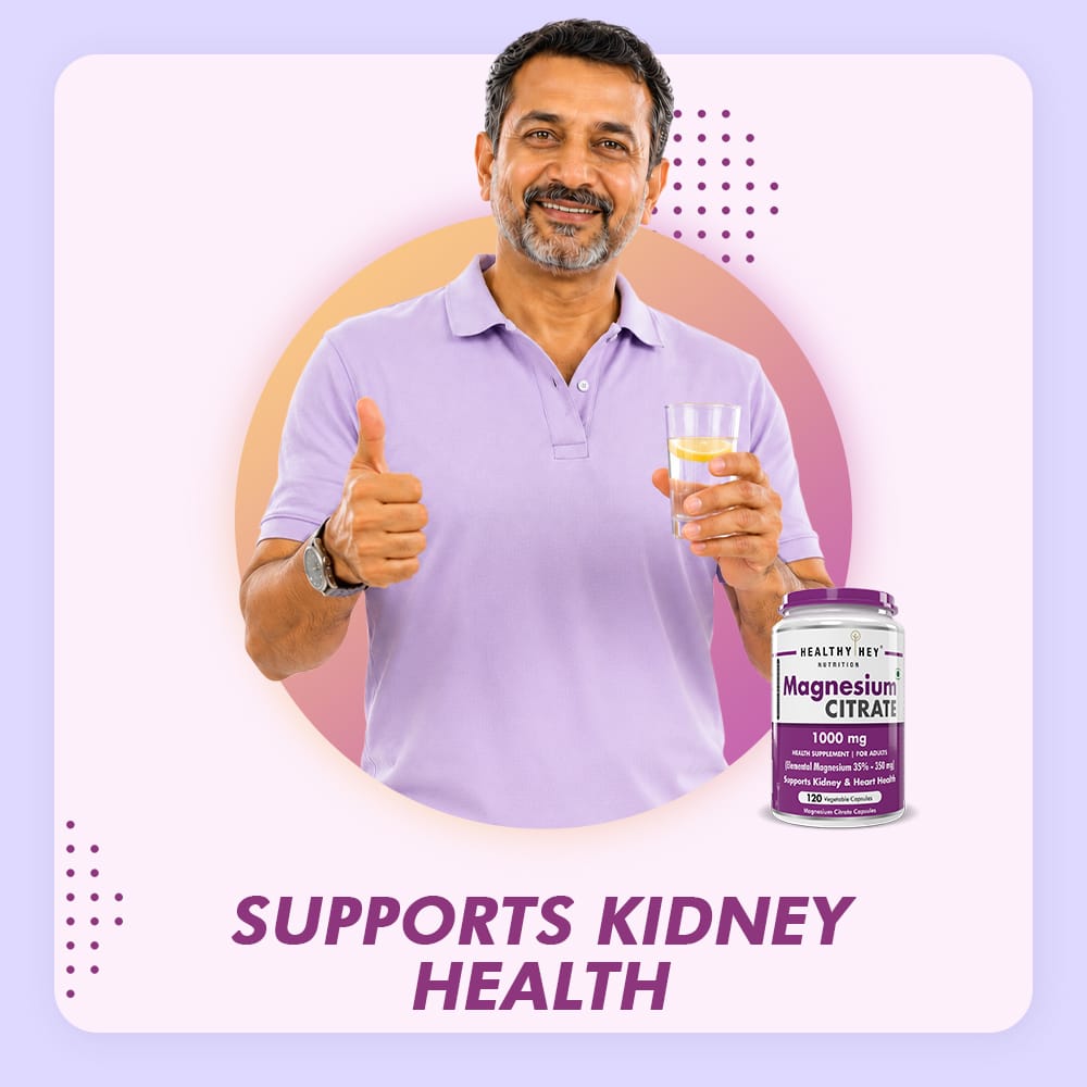 HealthyHey Nutrition Capsule Magnesium Citrate 120 Vegetable Capsules - Supports Bone Health, Energy, and Muscle Function