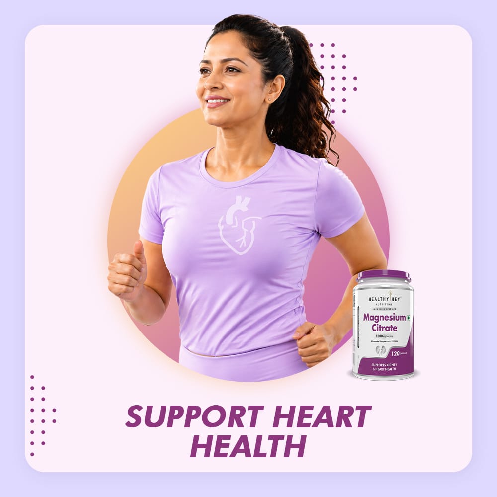 HealthyHey Nutrition Capsule Magnesium Citrate 120 Vegetable Capsules - Supports Bone Health, Energy, and Muscle Function