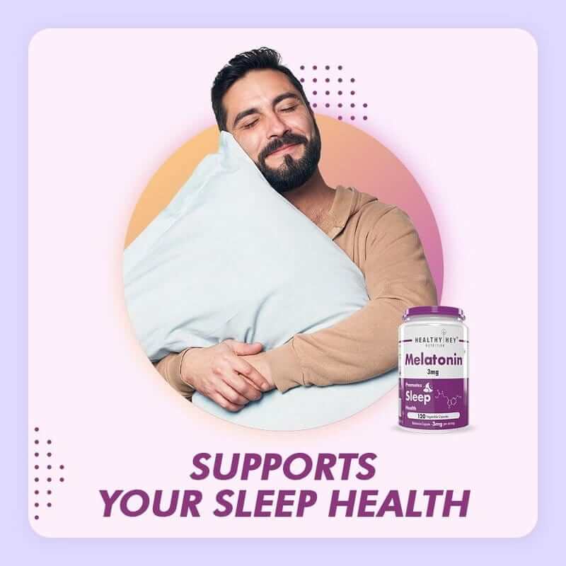 HealthyHey Melatonin, 2 mg • 120 vegetable capsules — product information image