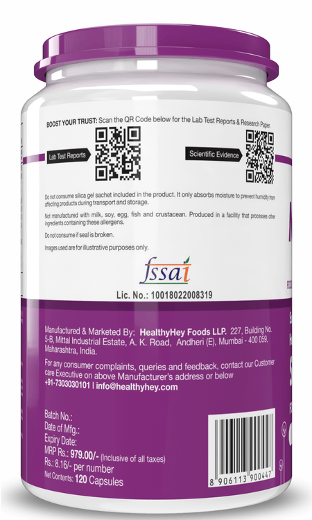 HealthyHey Nutrition Capsule Melatonin, support healthy 120 veg capsules -Promotes Sleep and Relaxation