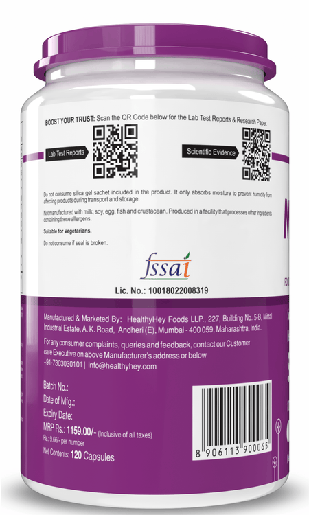 HealthyHey Nutrition Capsule Melatonin, support healthy 120 veg capsules -Promotes Sleep and Relaxation