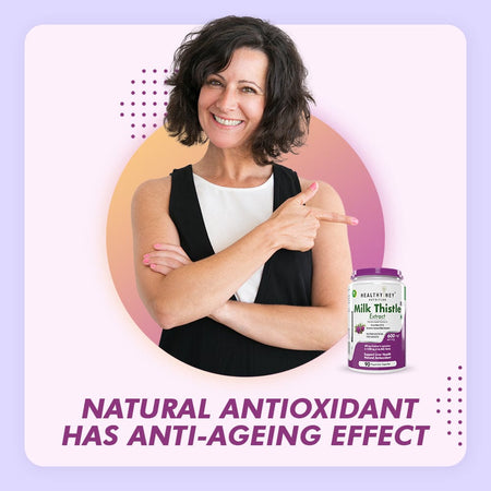 HealthyHey Nutrition Capsule Milk Thistle Supplement 600mg Extract - Supports Liver Health and Antioxidant (Silymarin)