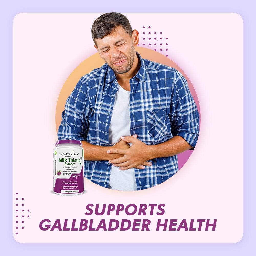 HealthyHey Nutrition Capsule Milk Thistle Supplement 600mg Extract - Supports Liver Health and Antioxidant (Silymarin)