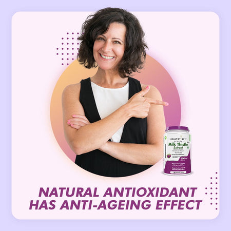 HealthyHey Nutrition Capsule Milk Thistle Supplement 600mg Extract - Supports Liver Health and Antioxidant (Silymarin)