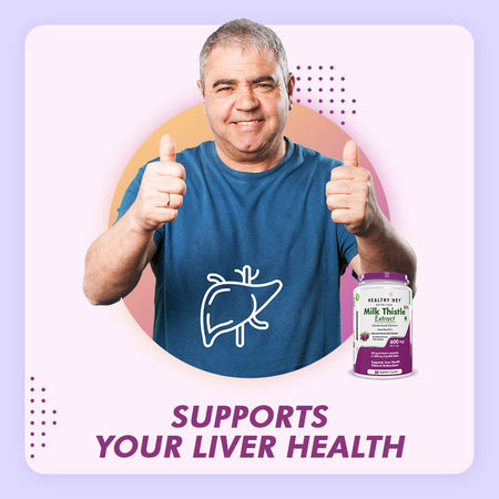 HealthyHey Nutrition Capsule Milk Thistle Supplement 600mg Extract - Supports Liver Health and Antioxidant (Silymarin)