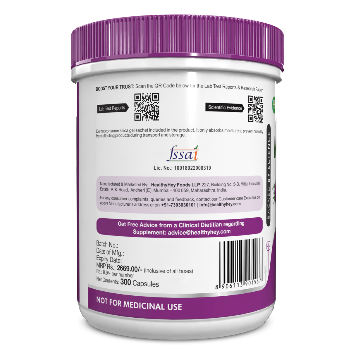 HealthyHey Nutrition Capsule Milk Thistle Supplement 600mg Extract - Supports Liver Health and Antioxidant (Silymarin)
