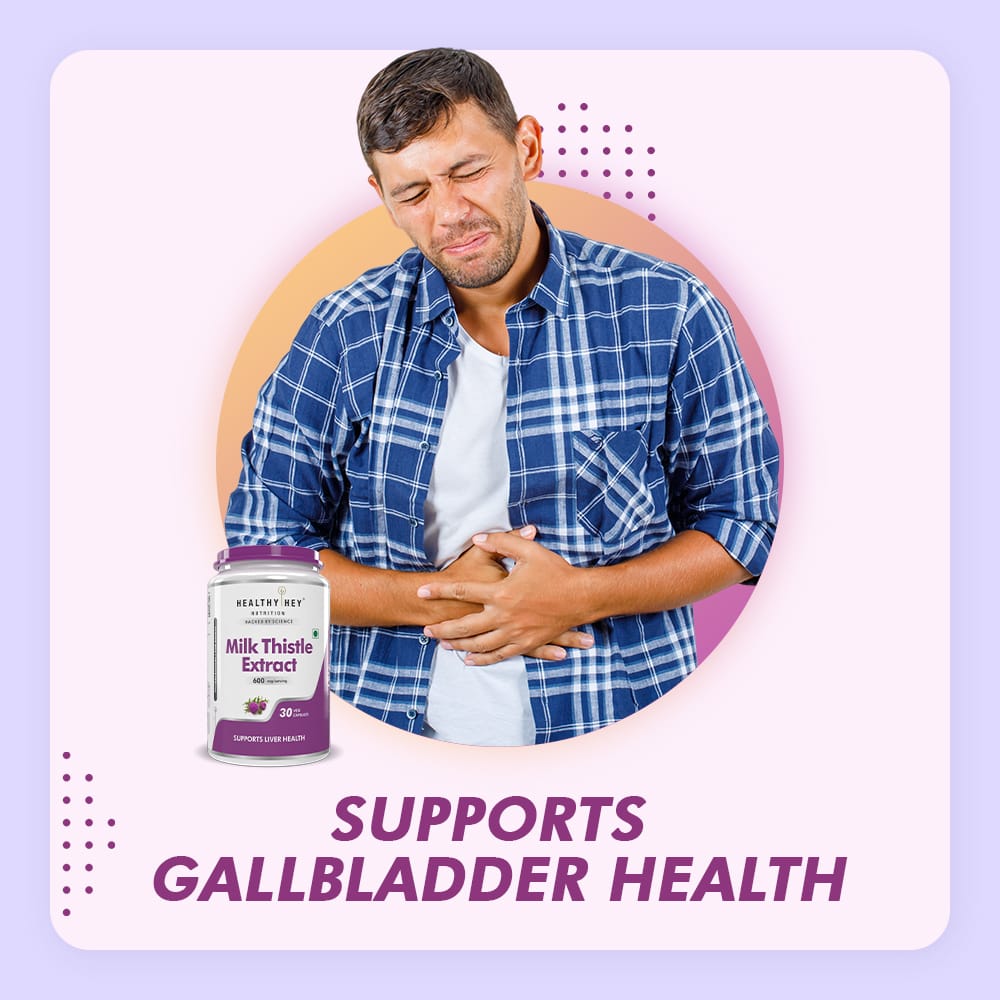HealthyHey Nutrition Capsule Milk Thistle Supplement 600mg Extract - Supports Liver Health and Antioxidant (Silymarin)