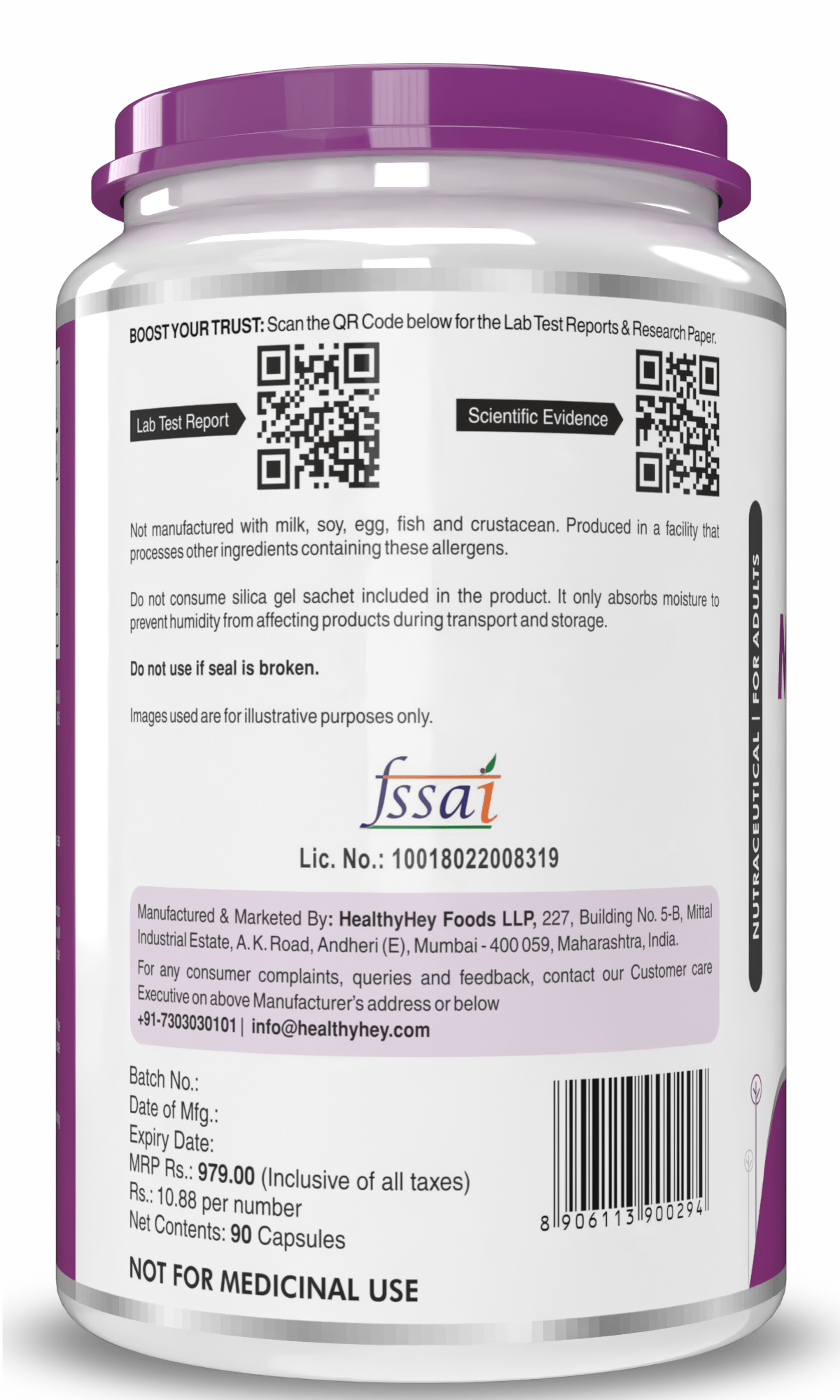 HealthyHey Nutrition Capsule Milk Thistle Supplement 600mg Extract - Supports Liver Health and Antioxidant (Silymarin)