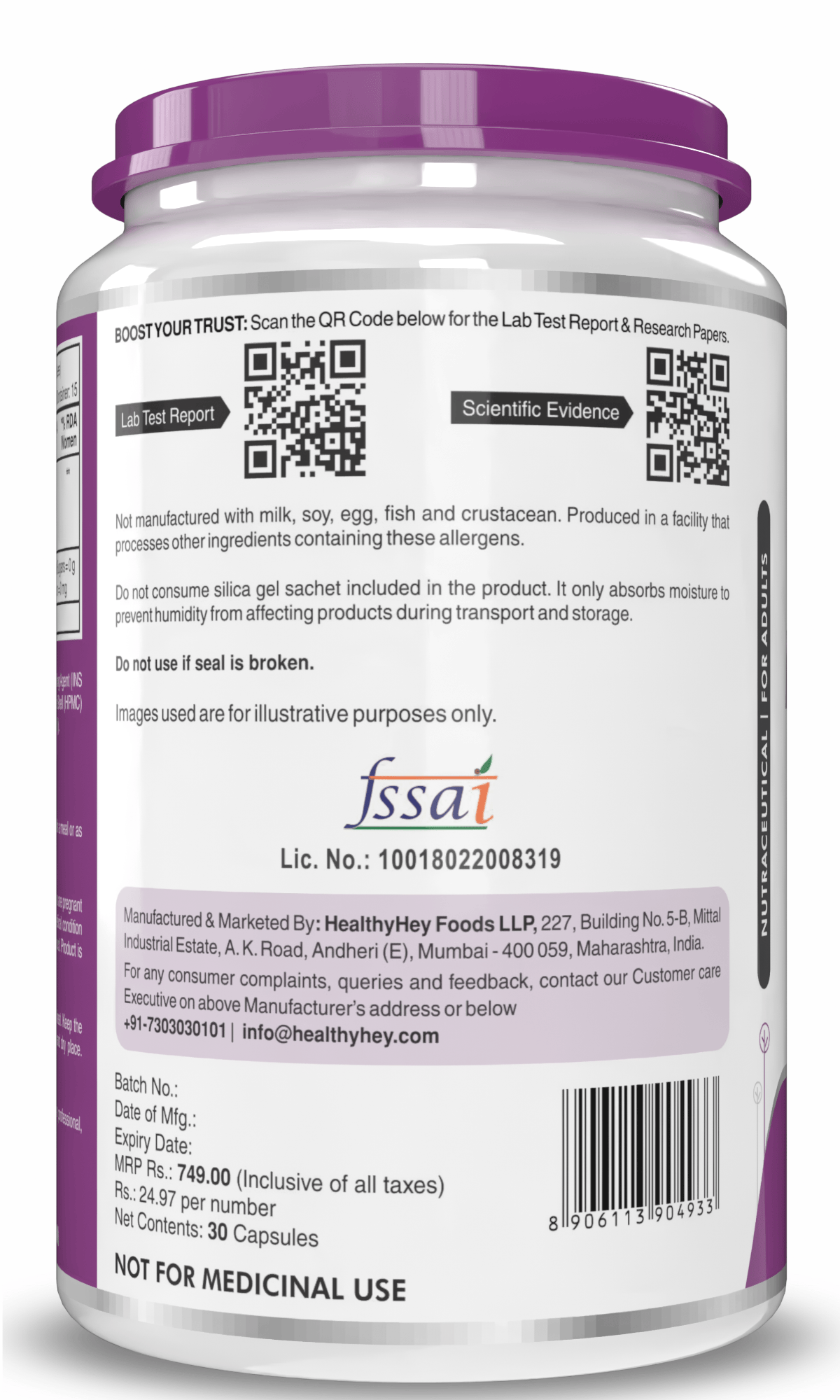 HealthyHey Nutrition Capsule Milk Thistle Supplement 600mg Extract - Supports Liver Health and Antioxidant (Silymarin)