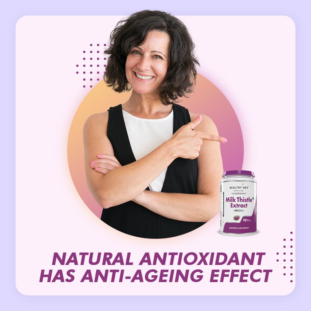 HealthyHey Nutrition Capsule Milk Thistle Supplement 600mg Extract - Supports Liver Health and Antioxidant (Silymarin)