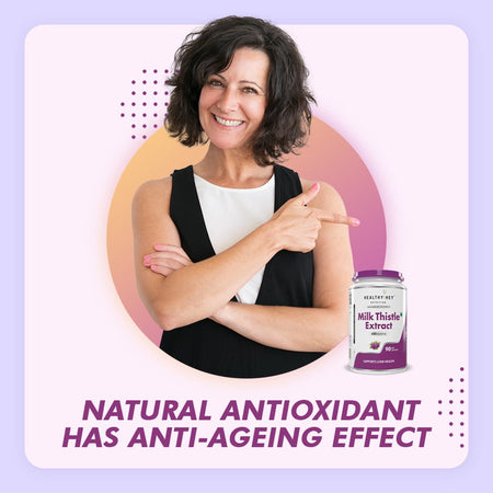 HealthyHey Nutrition Capsule Milk Thistle Supplement 600mg Extract - Supports Liver Health and Antioxidant (Silymarin)