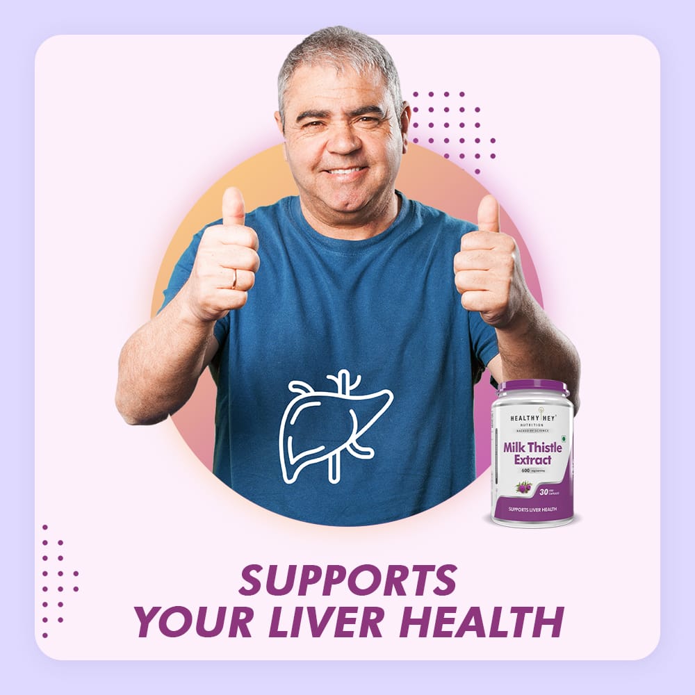 HealthyHey Nutrition Capsule Milk Thistle Supplement 600mg Extract - Supports Liver Health and Antioxidant (Silymarin)
