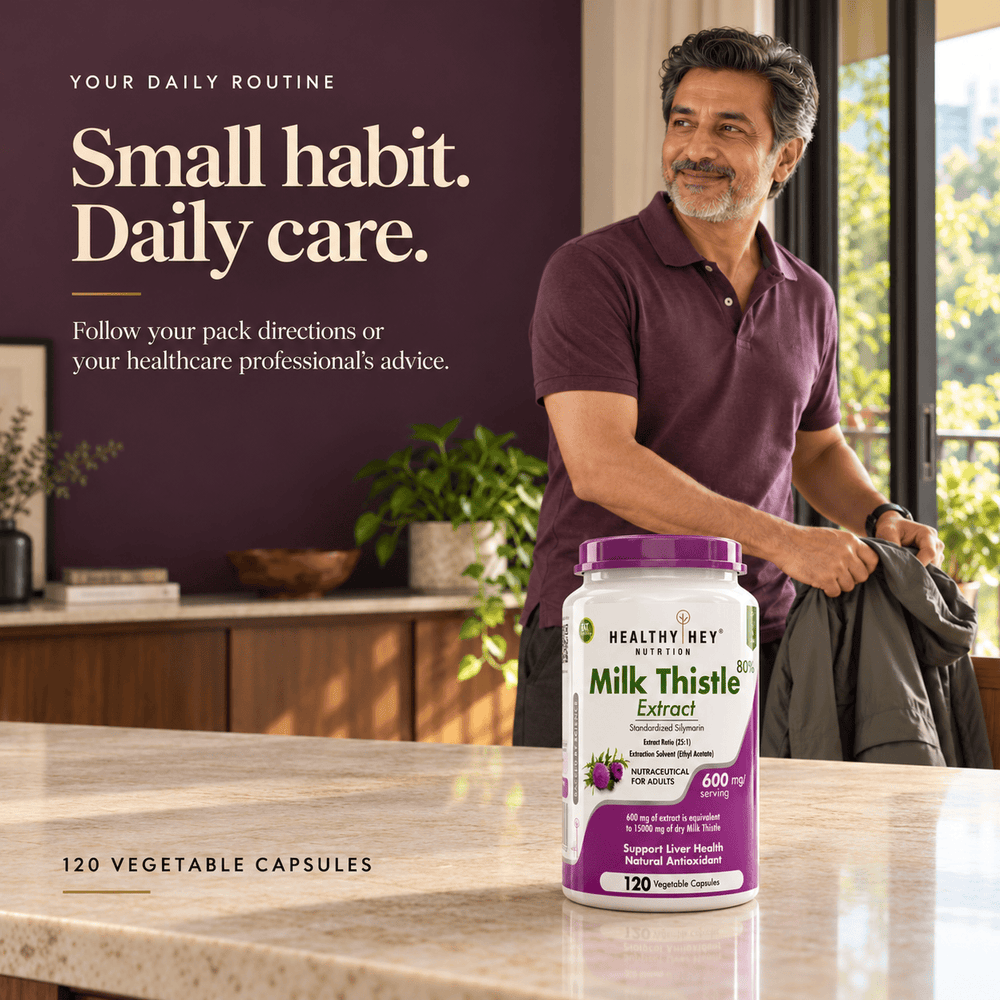 HealthyHey Nutrition Capsule Milk Thistle Supplement 600mg Extract - Supports Liver Health and Antioxidant (Silymarin)