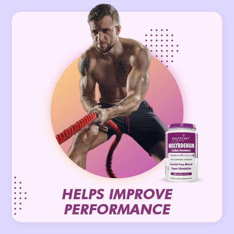 HealthyHey Nutrition Capsule Molybdenum,Essential trace mineral - Trace Mineral Supplement for Liver Support and Detoxification of Environmental Toxins - 120 veg Capsules