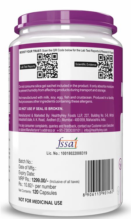 HealthyHey Nutrition Capsule Molybdenum,Essential trace mineral - Trace Mineral Supplement for Liver Support and Detoxification of Environmental Toxins - 120 veg Capsules