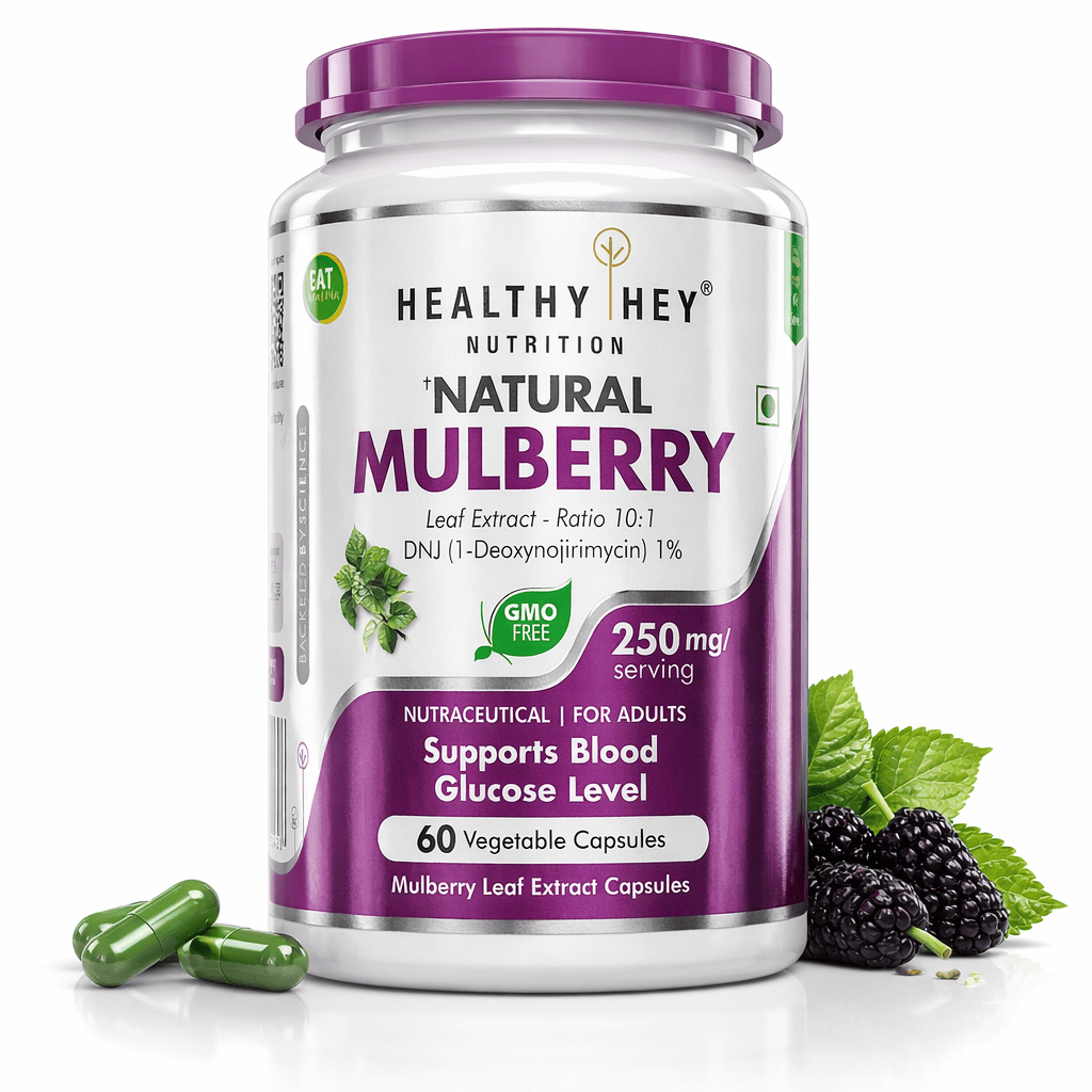 HealthyHey Nutrition Capsule Mulberry leaf extract, Support Blood Glucose Level 60 veg. Capsules