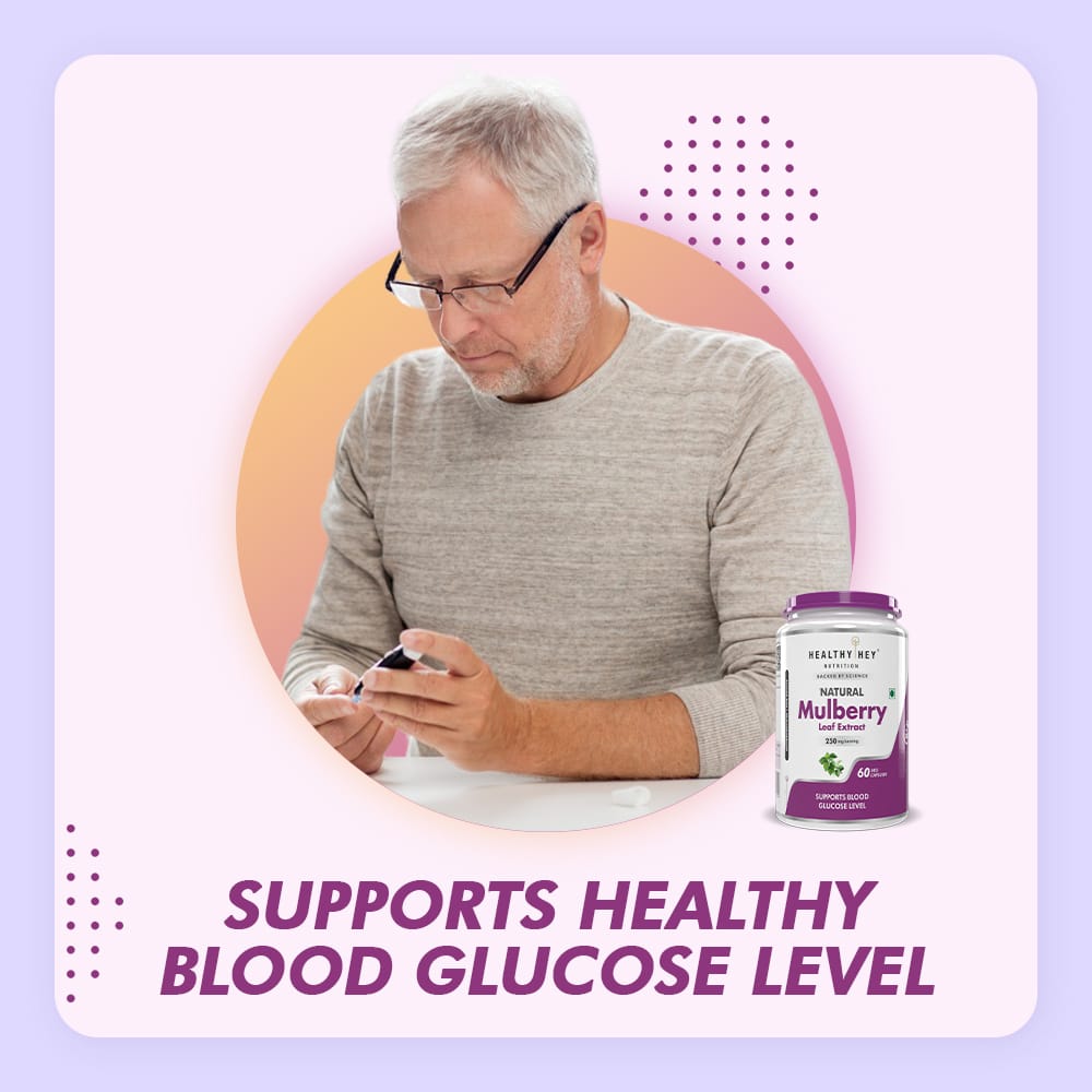 HealthyHey Nutrition Capsule Mulberry leaf extract, Support Blood Glucose Level 60 veg. Capsules