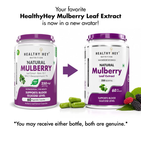 HealthyHey Nutrition Capsule Mulberry leaf extract, Support Blood Glucose Level 60 veg. Capsules