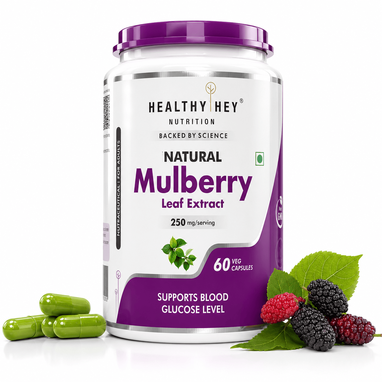 HealthyHey Nutrition Capsule Mulberry leaf extract, Support Blood Glucose Level 60 veg. Capsules