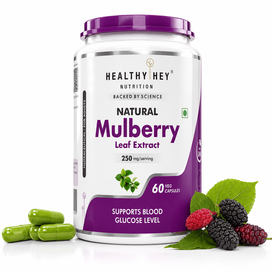 HealthyHey Nutrition Capsule Mulberry leaf extract, Support Blood Glucose Level 60 veg. Capsules