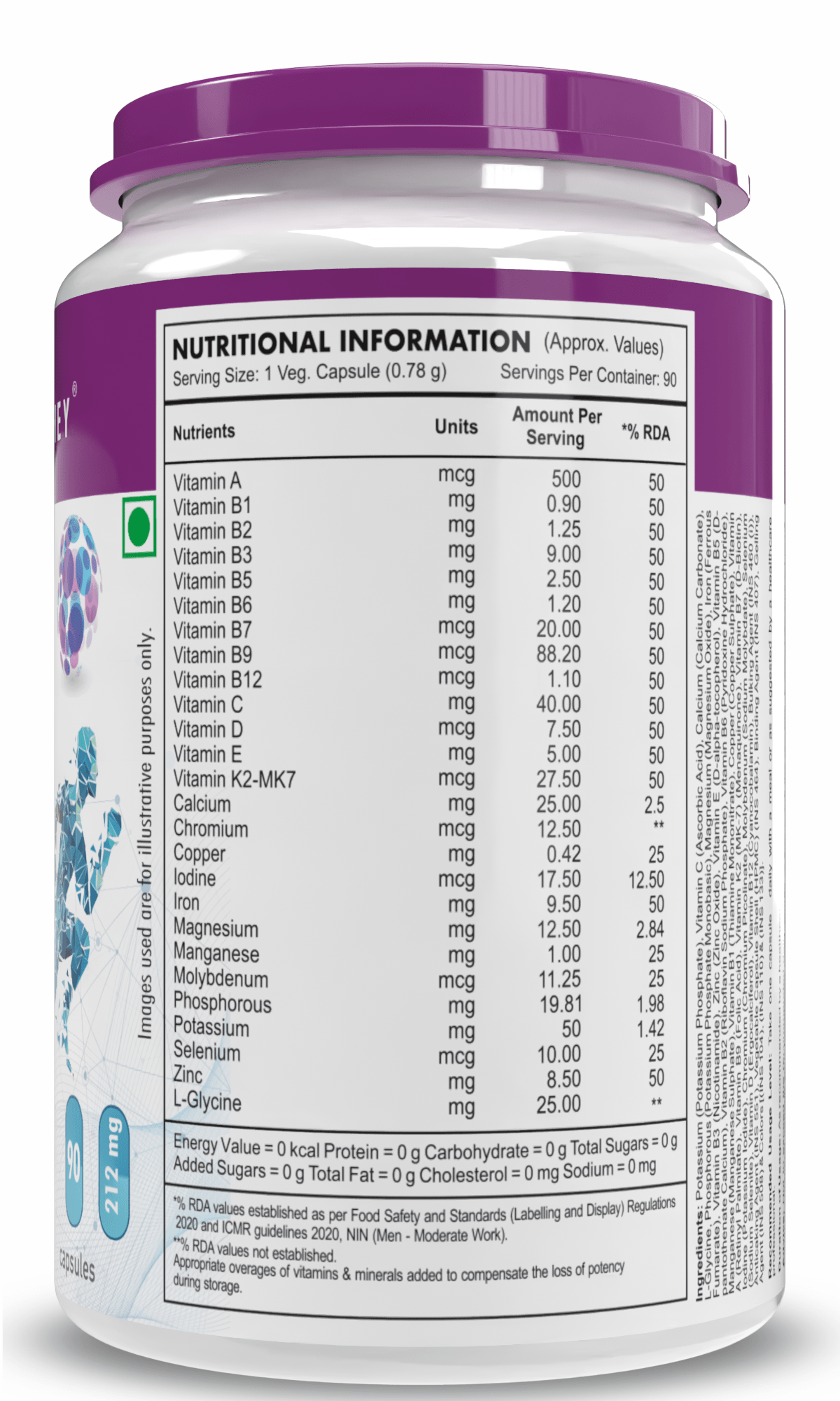 HealthyHey Nutrition Capsule MultiVitamin for Men, Supports Genreal Health & Immunity -Multi-Vit Daily - Vitamins &  Minerals capsules
