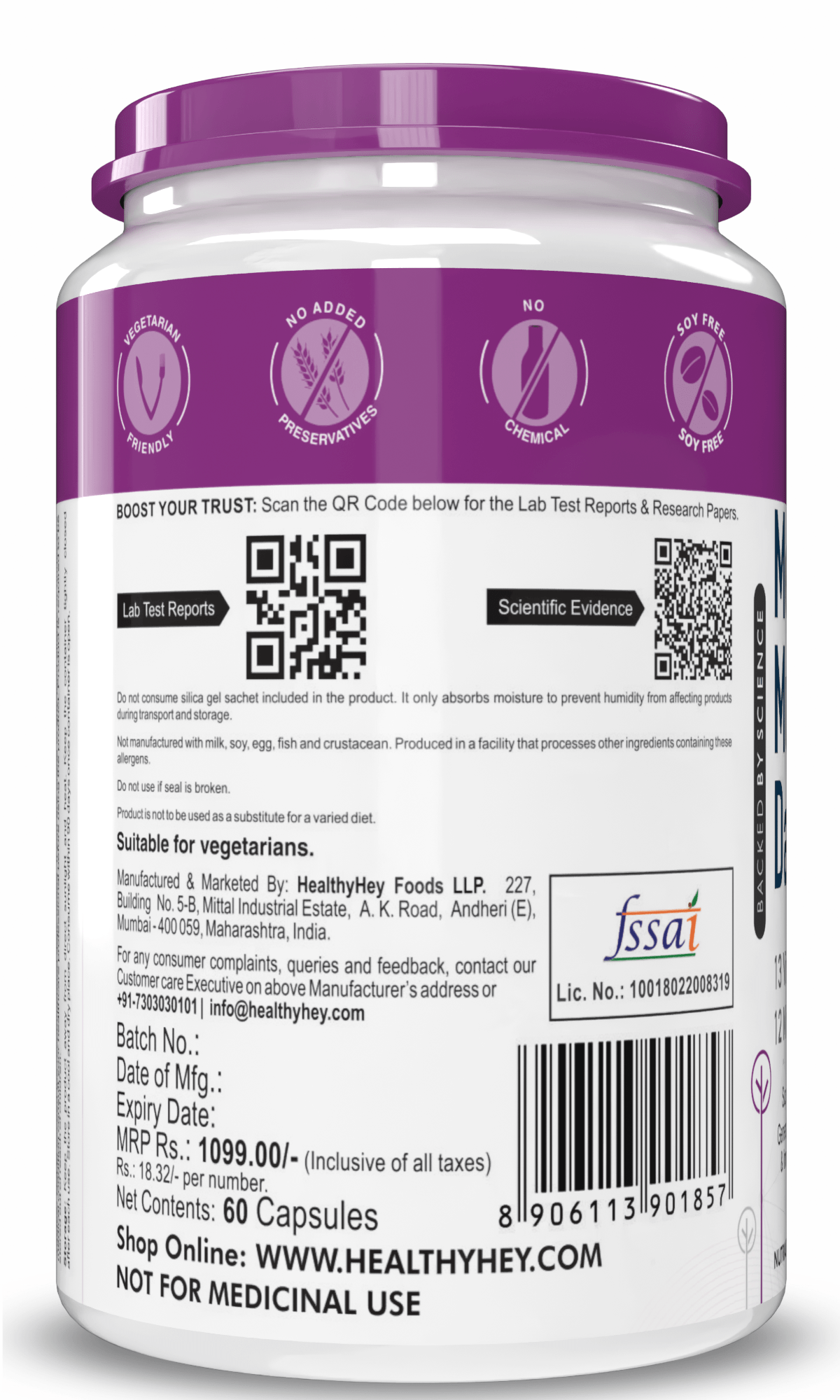 HealthyHey Nutrition Capsule MultiVitamin for Men, Supports Genreal Health & Immunity -Multi-Vit Daily - Vitamins &  Minerals capsules