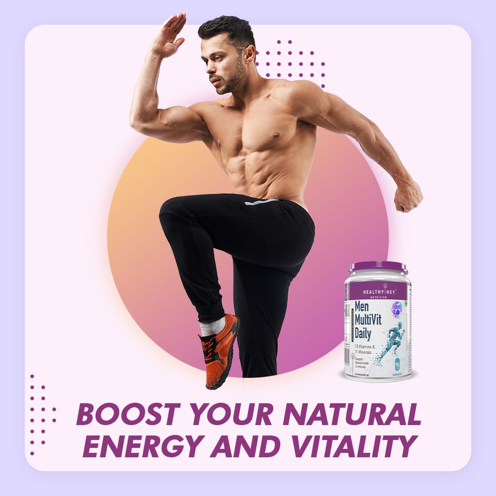 HealthyHey Nutrition Capsule MultiVitamin for Men, Supports Genreal Health & Immunity -Multi-Vit Daily - Vitamins &  Minerals capsules