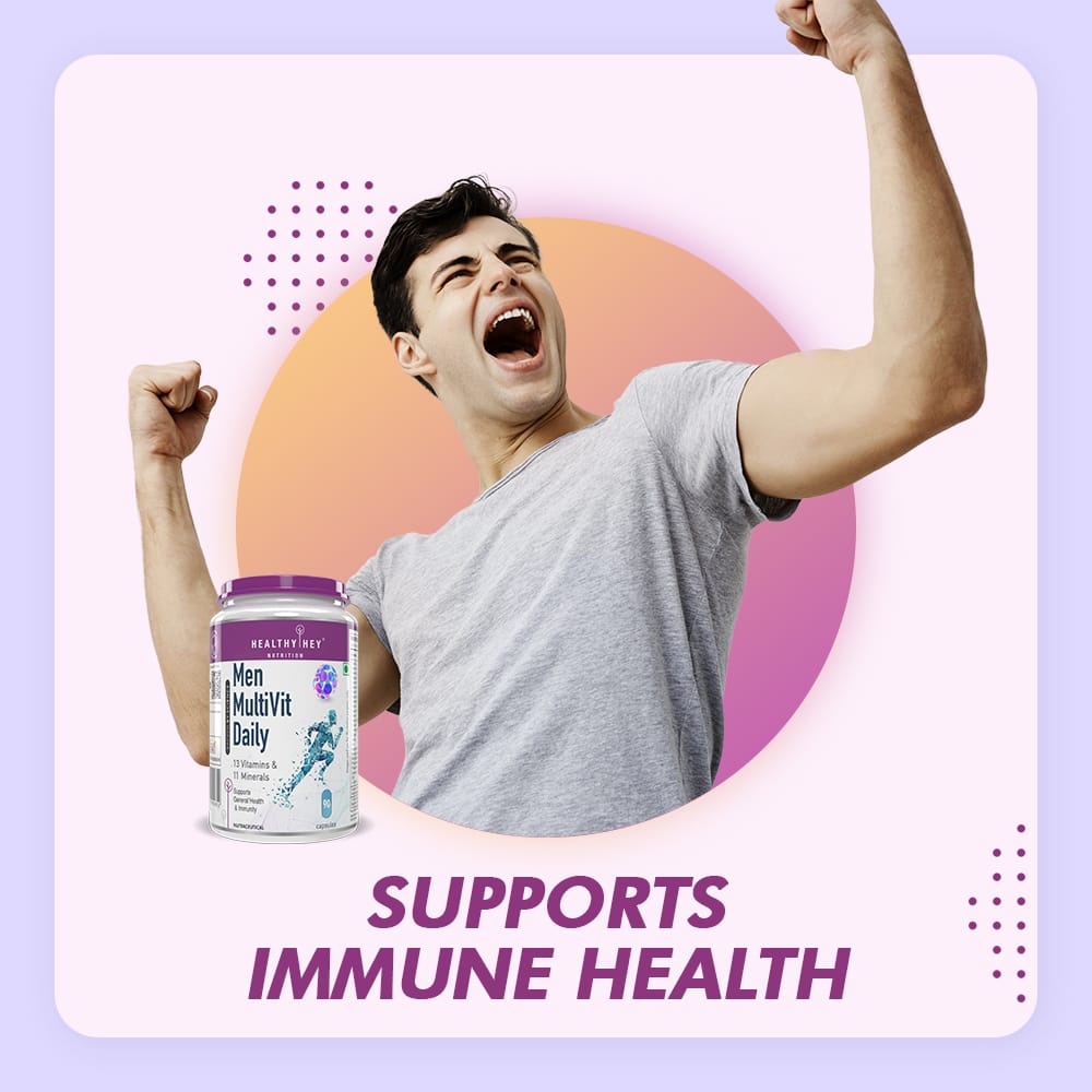 HealthyHey Nutrition Capsule MultiVitamin for Men, Supports Genreal Health & Immunity -Multi-Vit Daily - Vitamins &  Minerals capsules