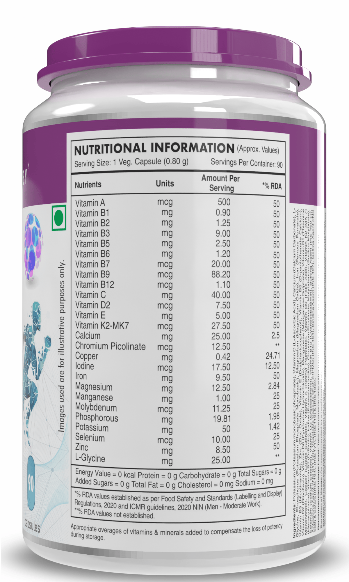 HealthyHey Nutrition Capsule MultiVitamin for Men, Supports Genreal Health & Immunity -Multi-Vit Daily - Vitamins &  Minerals capsules
