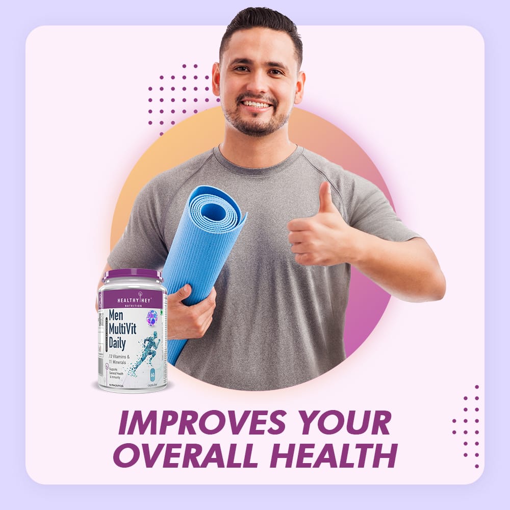 HealthyHey Nutrition Capsule MultiVitamin for Men, Supports Genreal Health & Immunity -Multi-Vit Daily - Vitamins &  Minerals capsules
