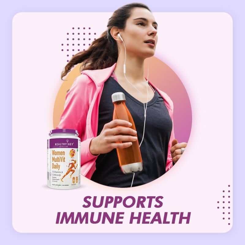 HealthyHey Women MultiVit Daily, 90 vegetable capsules — product information image