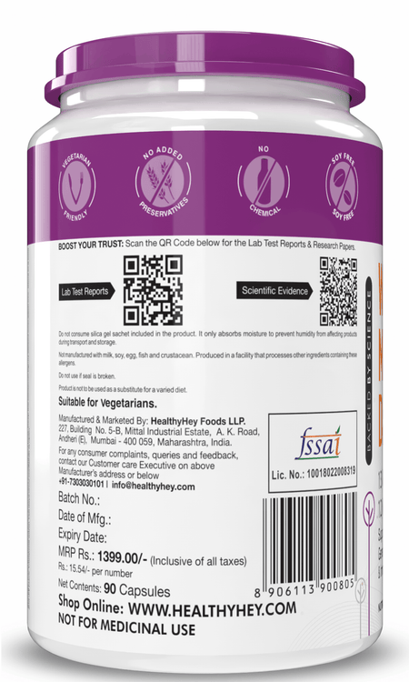 HealthyHey Nutrition Capsule MultiVitamin for Women, Supports General Health & Immunity - Multi-Vit Daily - 13 Vitamins & 10 Minerals- 60 Veg Capsules