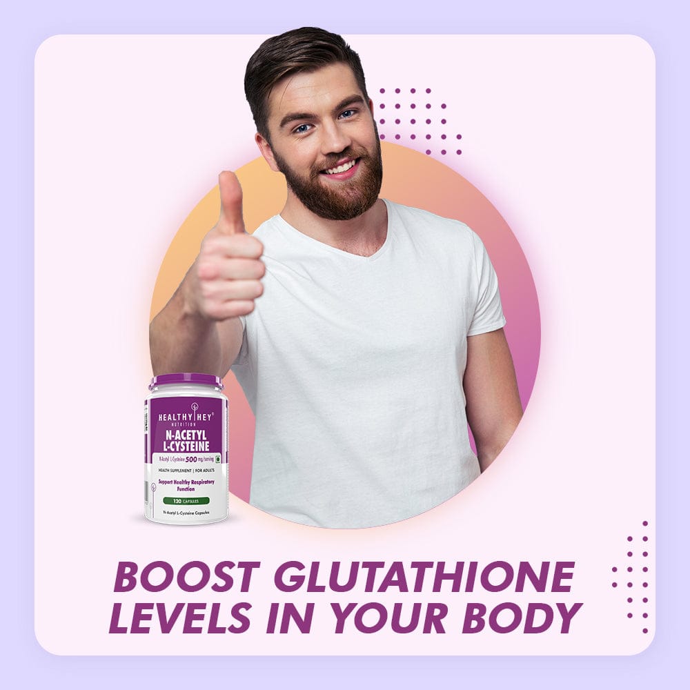 HealthyHey Nutrition Capsule N-Acetyl L-Cysteine, Support Healthy Respiratory function (NAC) - Non-GMO -Gluten Free -Pack of 120 Veg. Capsules